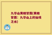 九华山黄精甘露(黄精甘露：九华山上的仙境之水)