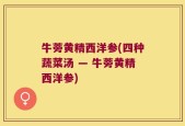 牛蒡黄精西洋参(四种蔬菜汤 — 牛蒡黄精西洋参)