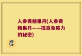 人参黄精果丹(人参黄精果丹——提高免疫力的秘密)