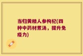 当归黄精人参枸杞(四种中药材煮汤，提升免疫力)