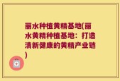 丽水种植黄精基地(丽水黄精种植基地：打造清新健康的黄精产业链)