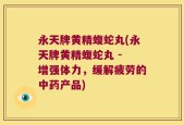 永天牌黄精蝮蛇丸(永天牌黄精蝮蛇丸 - 增强体力，缓解疲劳的中药产品)
