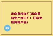 云南黄精加厂(云南黄精生产加工厂：打造优质黄精产品)
