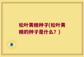 松叶黄精种子(松叶黄精的种子是什么？)