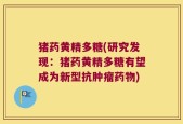猪药黄精多糖(研究发现：猪药黄精多糖有望成为新型抗肿瘤药物)