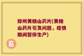 郑州黄精山药片(黄精山药片引发问题，疫情期间暂停生产)