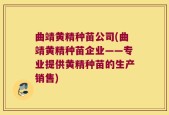 曲靖黄精种苗公司(曲靖黄精种苗企业——专业提供黄精种苗的生产销售)