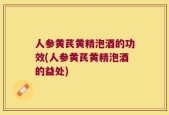 人参黄芪黄精泡酒的功效(人参黄芪黄精泡酒的益处)