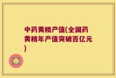 中药黄精产值(全国药黄精年产值突破百亿元)