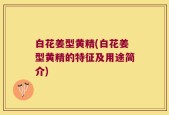 白花姜型黄精(白花姜型黄精的特征及用途简介)