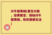 川牛膝黄精(重生川膝，双黄聚宝：探秘川牛膝黄精，助你健康生活)