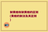 制黄精和制黄精的区别(黄精的制法及其区别)