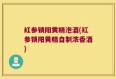 红参锁阳黄精泡酒(红参锁阳黄精自制浓香酒)