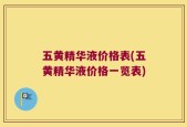 五黄精华液价格表(五黄精华液价格一览表)