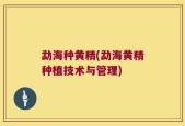 勐海种黄精(勐海黄精种植技术与管理)