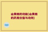 山黄精的功能(山黄精的药用价值与功效)