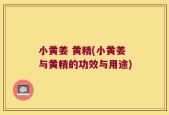 小黄姜 黄精(小黄姜与黄精的功效与用途)