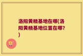 洛阳黄精基地在哪(洛阳黄精基地位置在哪？)