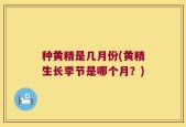 种黄精是几月份(黄精生长季节是哪个月？)