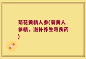 菊花黄精人参(菊黄人参精，滋补养生奇良药)