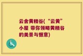 云舍黄精谷(“云黄”小屋 带你领略黄精谷的美景与惬意)
