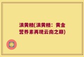 滇黄精(滇黄精：黄金营养素再现云南之巅)