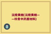 沅陵黄精(沅陵黄精——珍贵中药原材料)