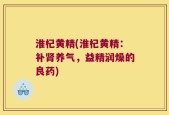 淮杞黄精(淮杞黄精：补肾养气，益精润燥的良药)
