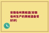 安徽亳州黄精酒(安徽亳州生产的黄精酒备受好评)
