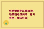熟地黄精冬瓜炖鸡(熟地黄精冬瓜炖鸡：补气养阴，美味可口)