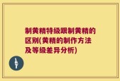 制黄精特级跟制黄精的区别(黄精的制作方法及等级差异分析)