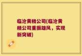 临沧黄精公司(临沧黄精公司重振雄风，实现新突破)