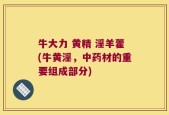 牛大力 黄精 淫羊藿(牛黄淫，中药材的重要组成部分)