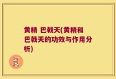 黄精 巴戟天(黄精和巴戟天的功效与作用分析)