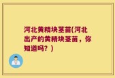 河北黄精块茎苗(河北出产的黄精块茎苗，你知道吗？)