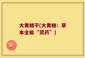 大黄精干(大黄精：草本全能“灵药”)