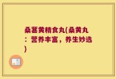 桑葚黄精食丸(桑黄丸：营养丰富，养生妙选)