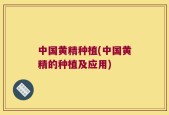 中国黄精种植(中国黄精的种植及应用)