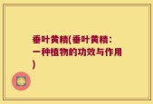 垂叶黄精(垂叶黄精：一种植物的功效与作用)