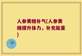人参黄精补气(人参黄精提升体力，补充能量)