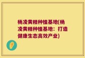 杨凌黄精种植基地(杨凌黄精种植基地：打造健康生态高效产业)
