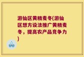 游仙区黄精麦冬(游仙区想方设法推广黄精麦冬，提高农产品竞争力)