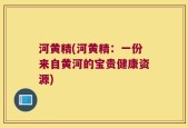 河黄精(河黄精：一份来自黄河的宝贵健康资源)