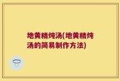 地黄精炖汤(地黄精炖汤的简易制作方法)