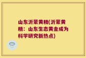 山东沂蒙黄精(沂蒙黄精：山东生态黄金成为科学研究新热点)