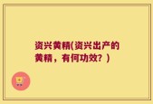 资兴黄精(资兴出产的黄精，有何功效？)
