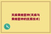 天麻黄精套种(天麻与黄精套种的优质技术)