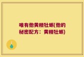 唯有他黄精牡蛎(他的秘密配方：黄精牡蛎)