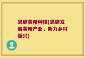 恩施黄精种植(恩施发展黄精产业，助力乡村振兴)