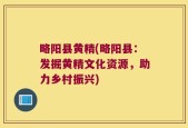 略阳县黄精(略阳县：发掘黄精文化资源，助力乡村振兴)